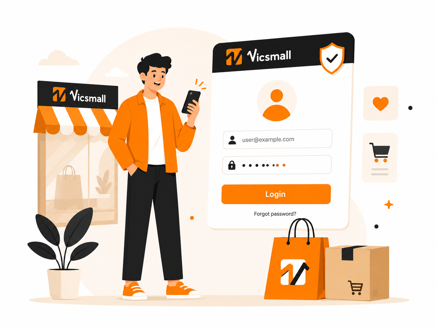 Customer shopping with Vicsmall